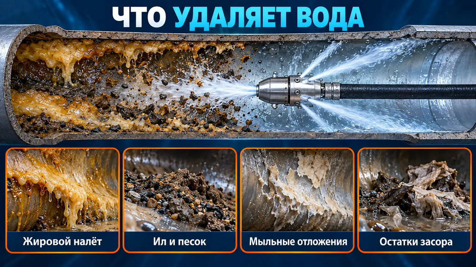 Загрязнения, удаляемые при промывке канализации водой