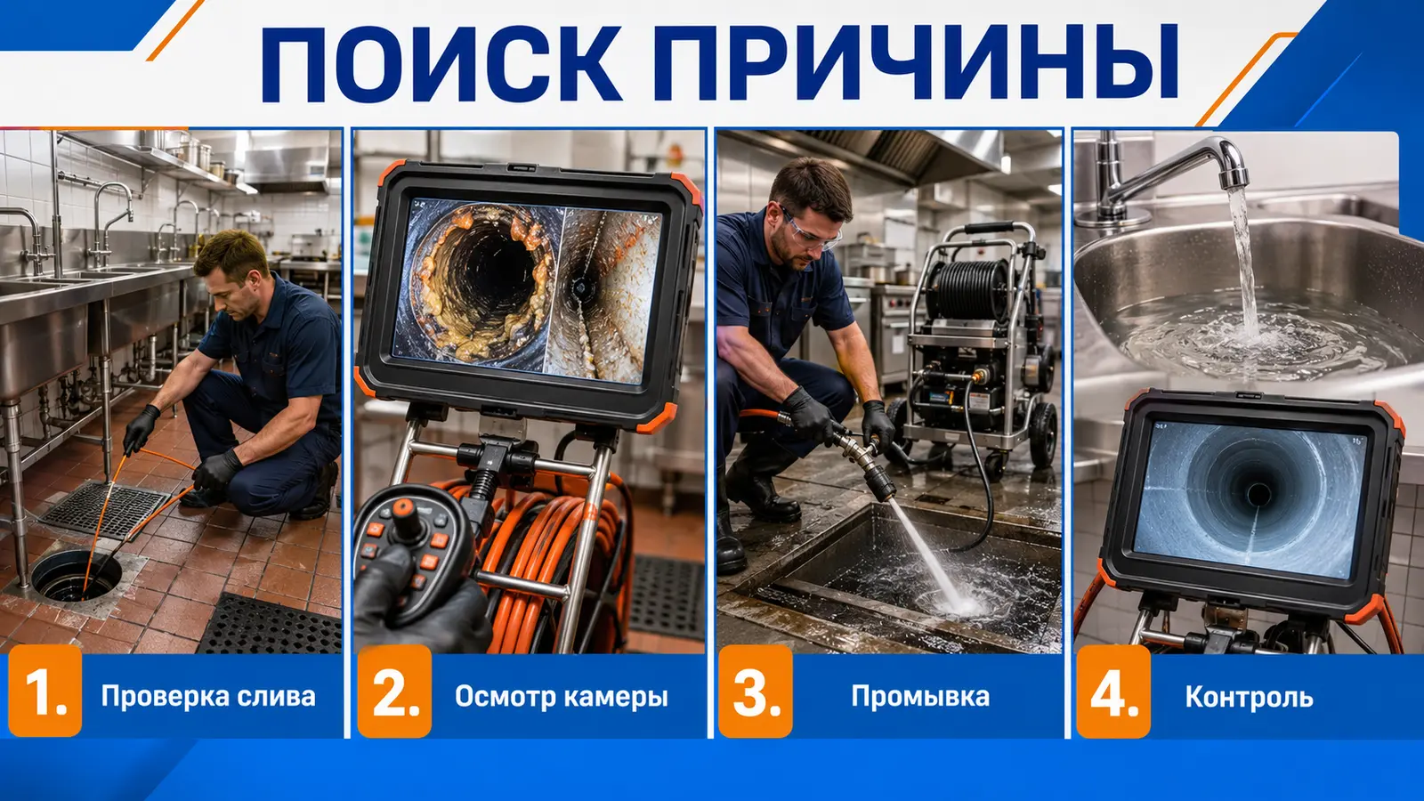 Этапы диагностики и устранения повторного засора в ресторане