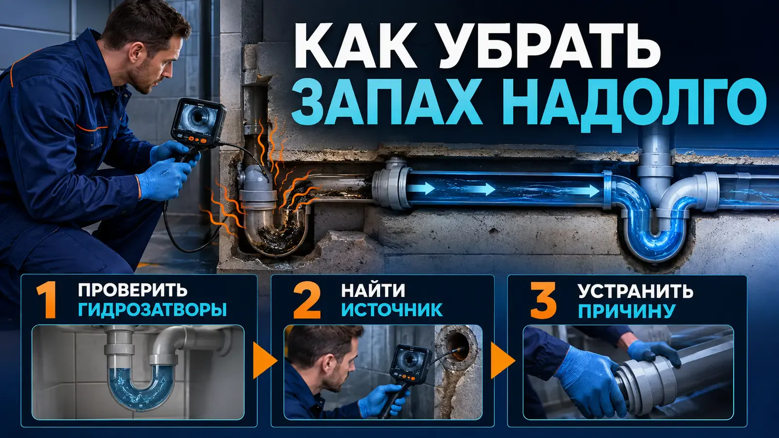 Диагностика и устранение причины запаха канализации