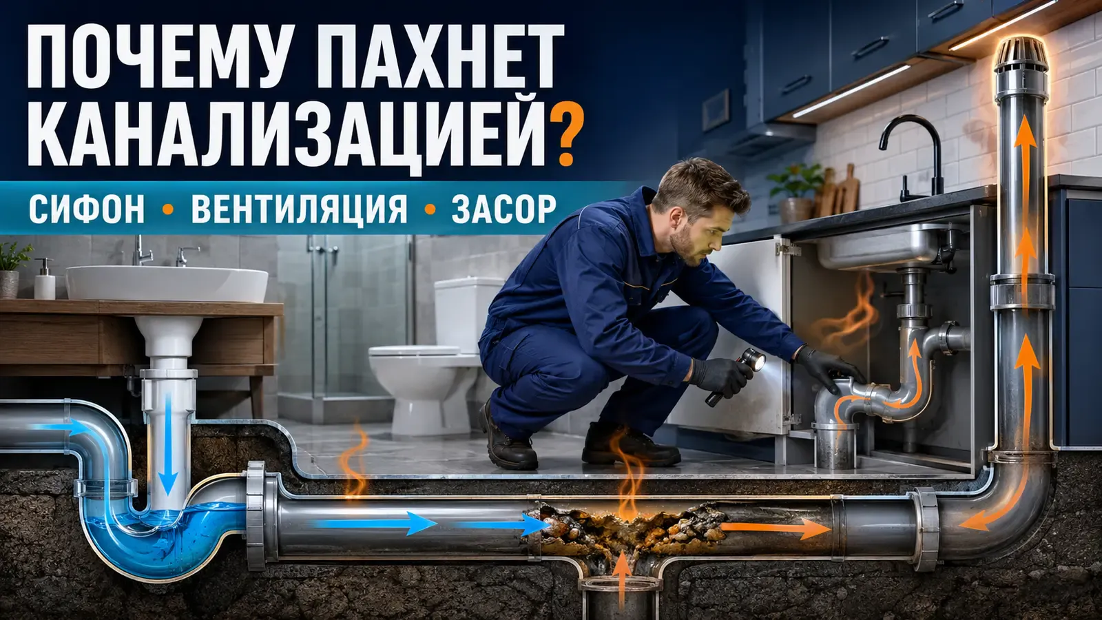 Причины запаха канализации в квартире и частном доме