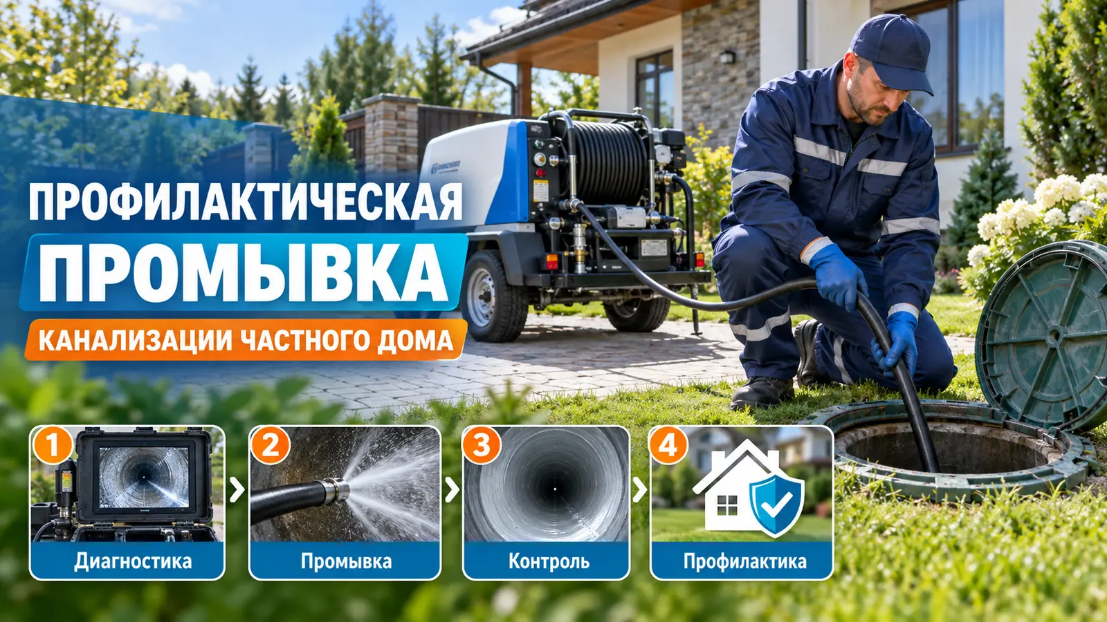 Профилактическая промывка канализации частного дома