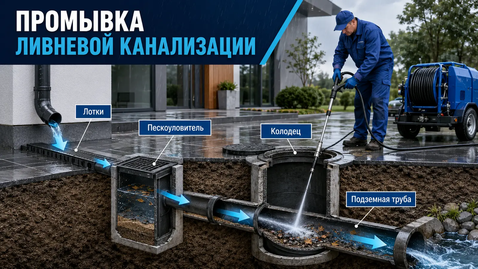 Промывка ливневой канализации
