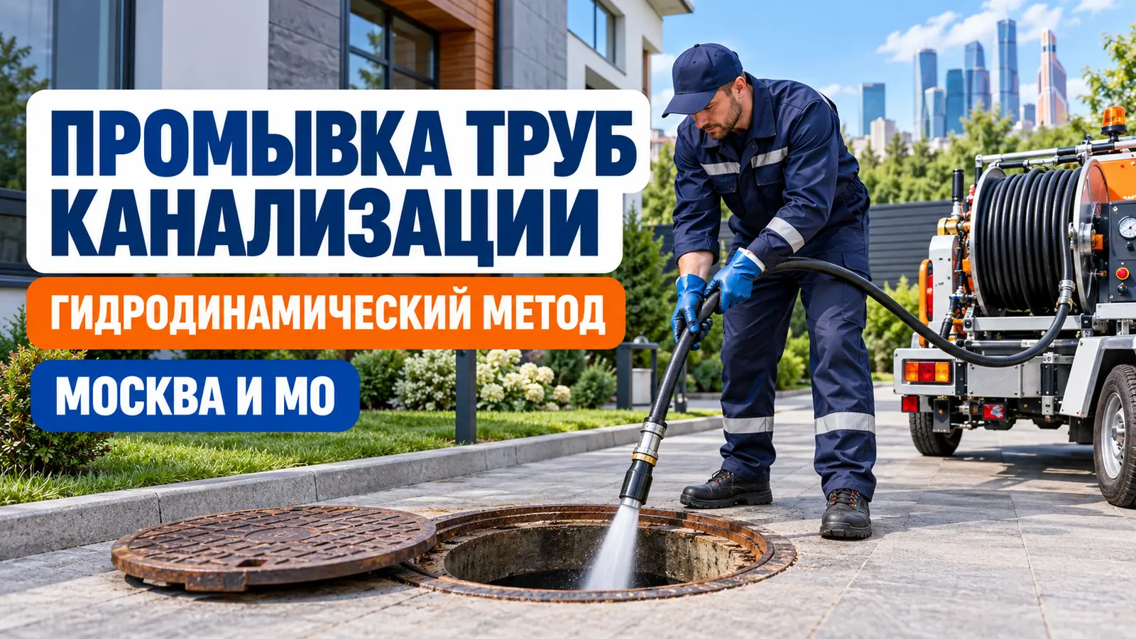 Промывка труб канализации от жира, ила и отложений в Москве и МО