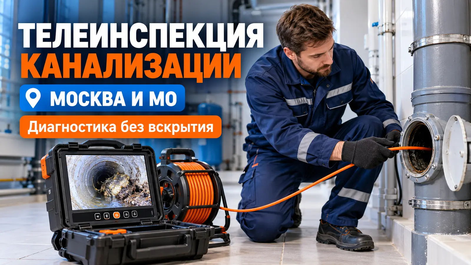 Телеинспекция канализации до и после прочистки в Москве и МО