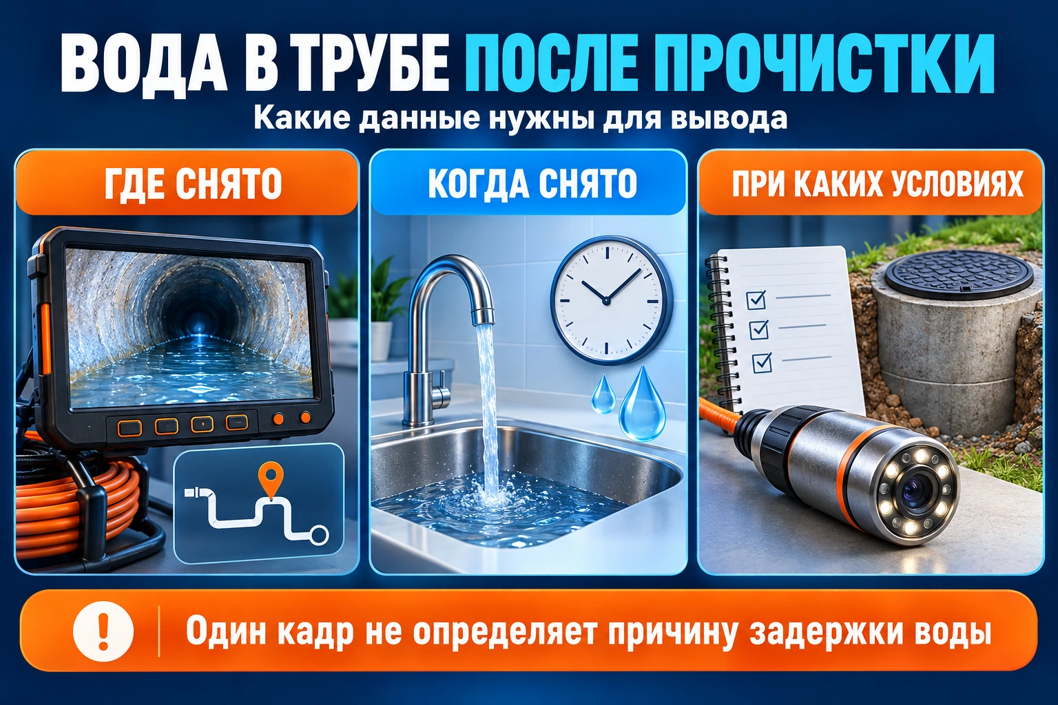 Инфографика оценки воды после прочистки: где, когда и при каких условиях выполнена съёмка